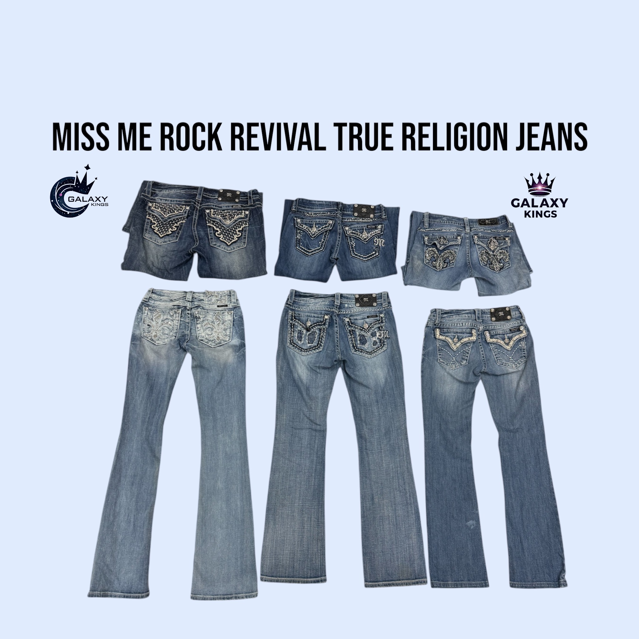 MISS ME ROCK REVIVAL TRUE RELIGION JEANS ALL BOOTCUT AND STRAIGHT