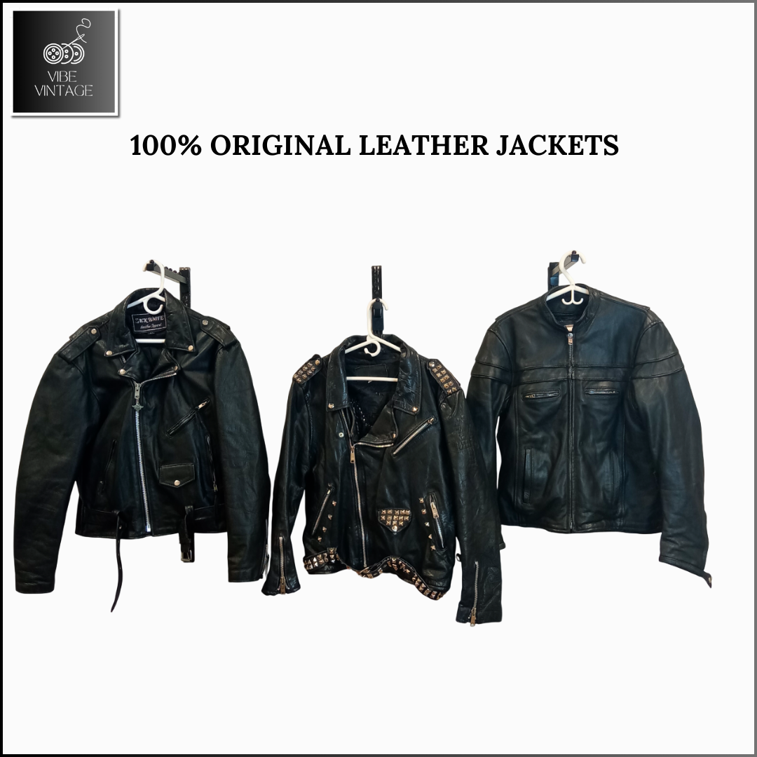 100% ORIGNAL LEATHER JACKETS - 05 PCS