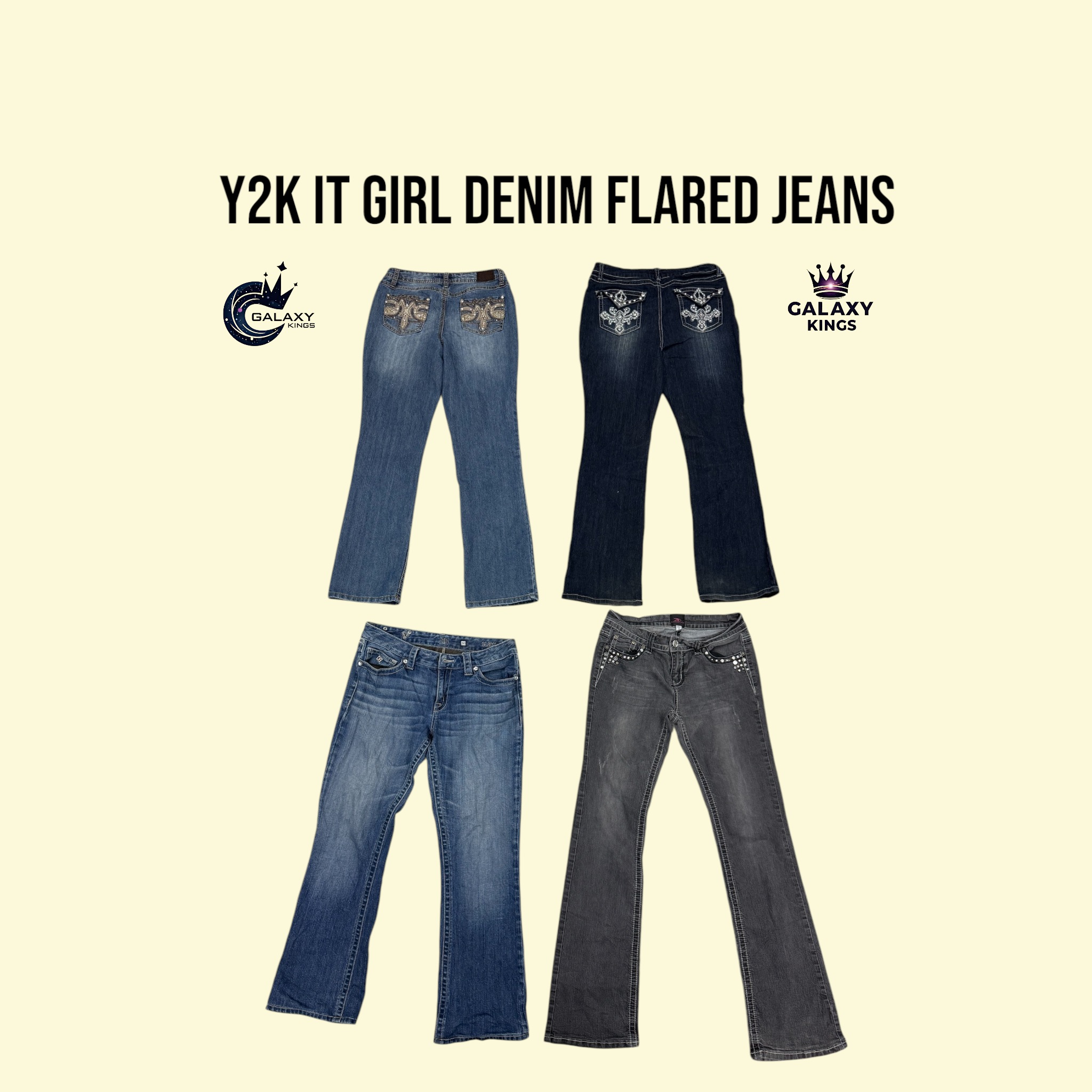 Y2K IT GIRL DENIM FLARED JEANS