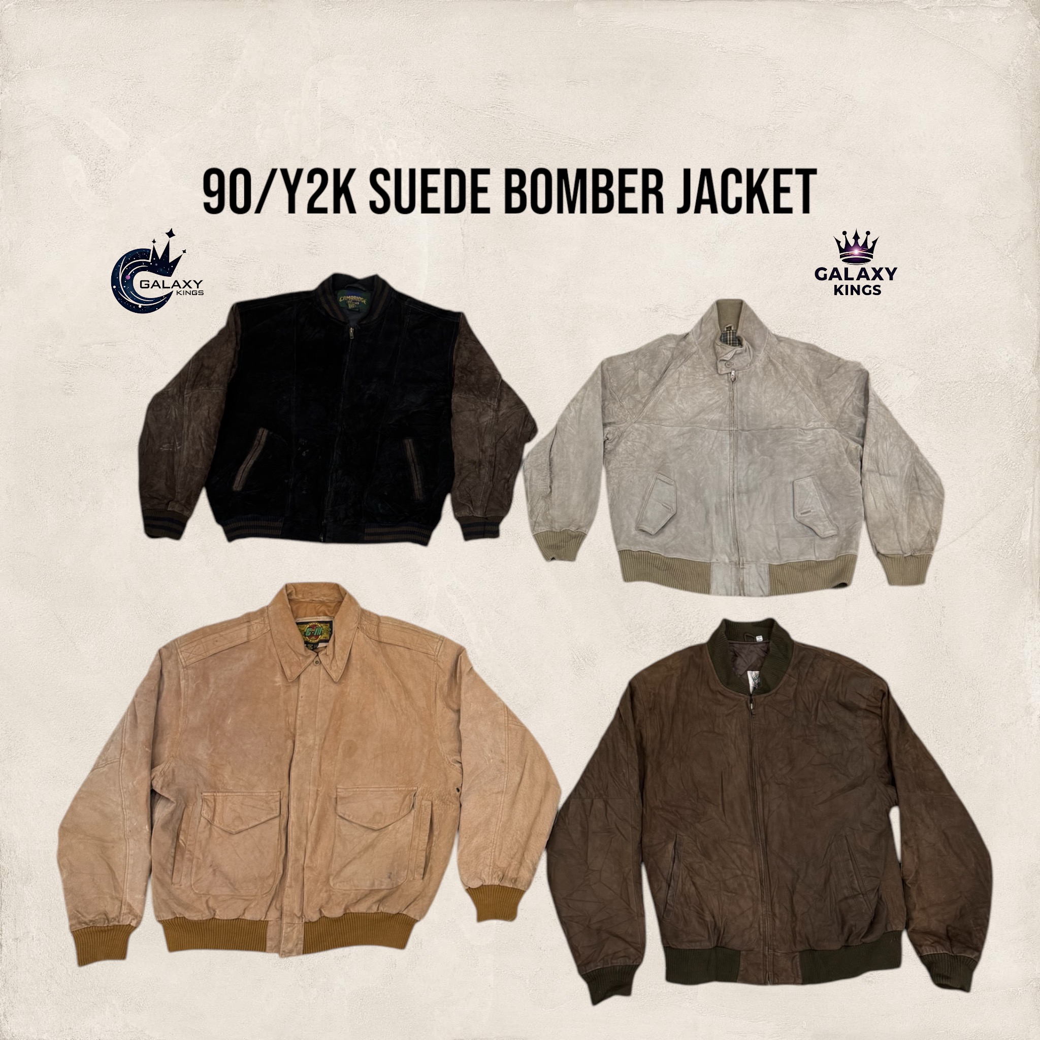 90/Y2K Wildleder Bomberjacke