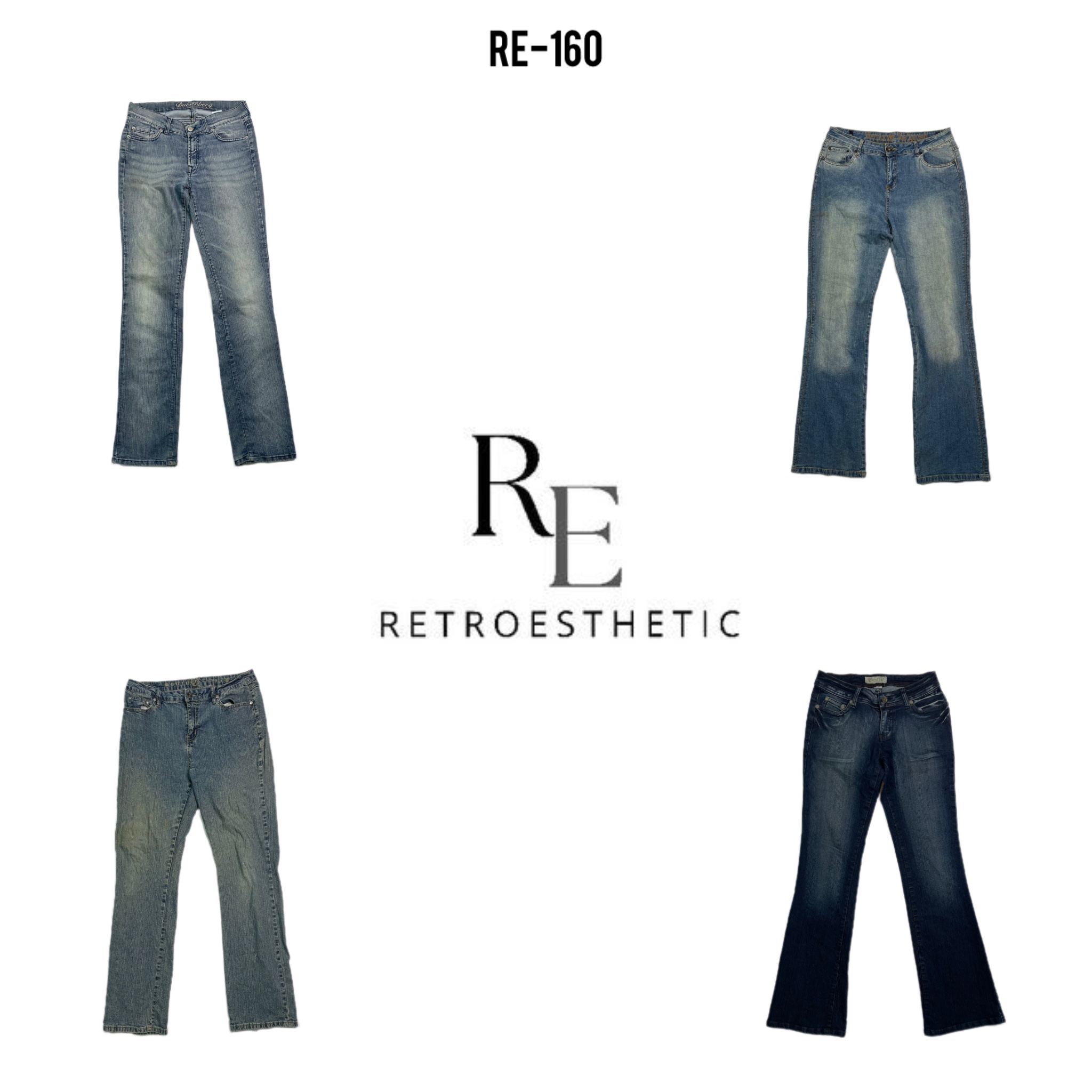 Y2K Flared Embellished Jeans (RE-160)