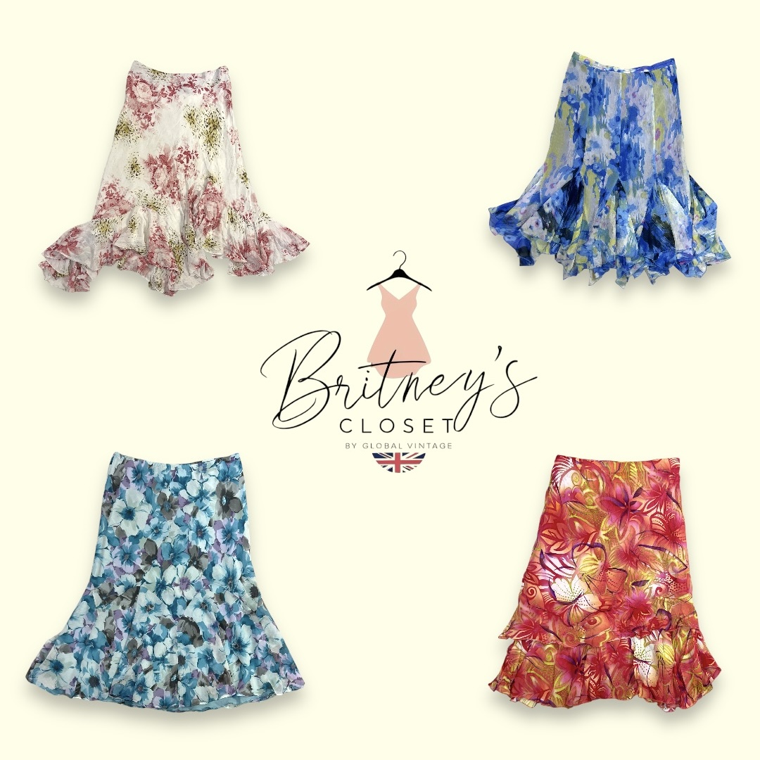 Y2K Floral Bloom Muse Poly Skirts - 15 Pieces ( BC-11-18 )