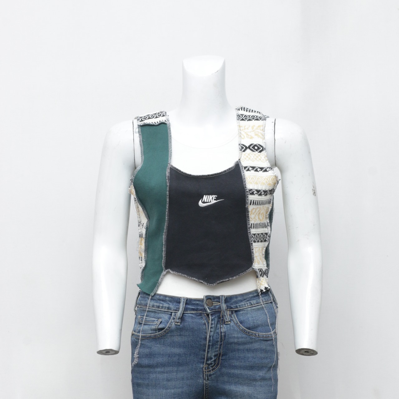 Upcycled Nike Sweater Crop Top