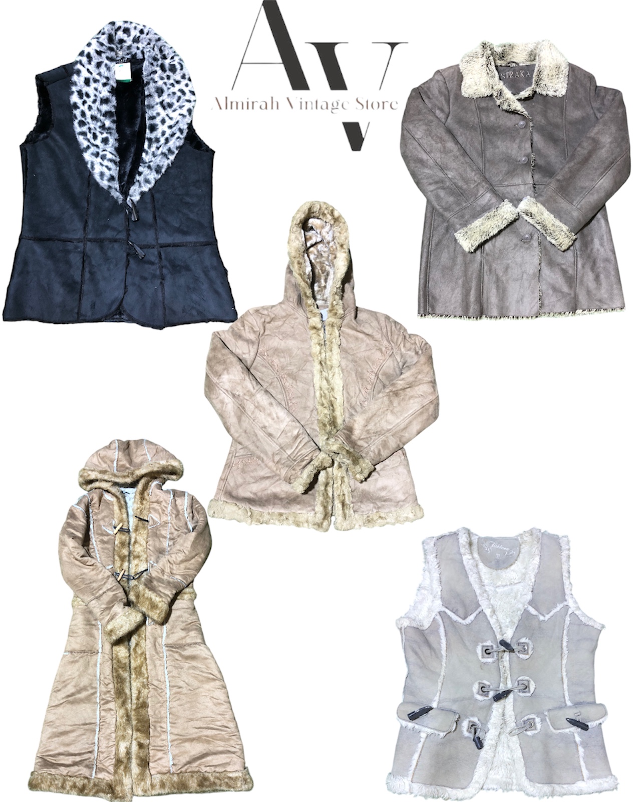Mixed items mesh top ,afghan coats ,and branded purse
