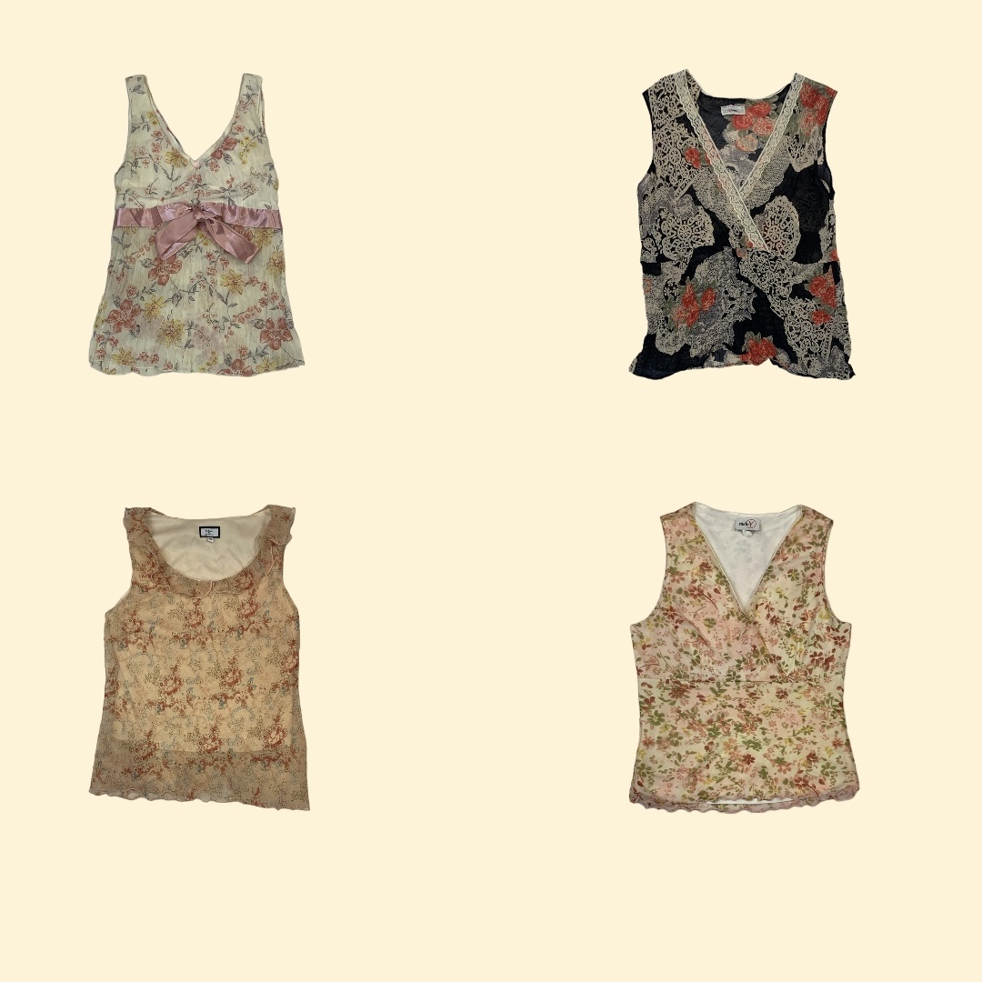 £3 Y2K Vintage Tops Bundle - 50 Pieces Retro Styles (R-39)