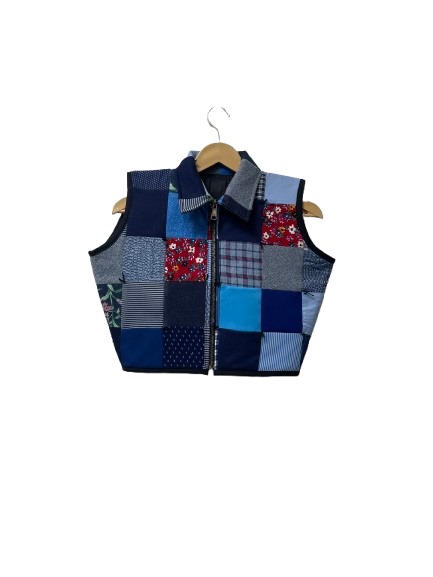 Reworked Patchwork Quilted Crop Vest