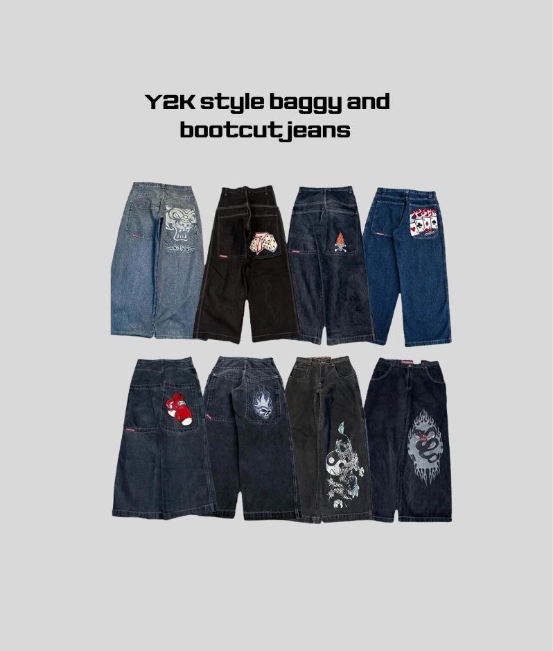 Y2K-Stil baggy und Bootcut-Jeans