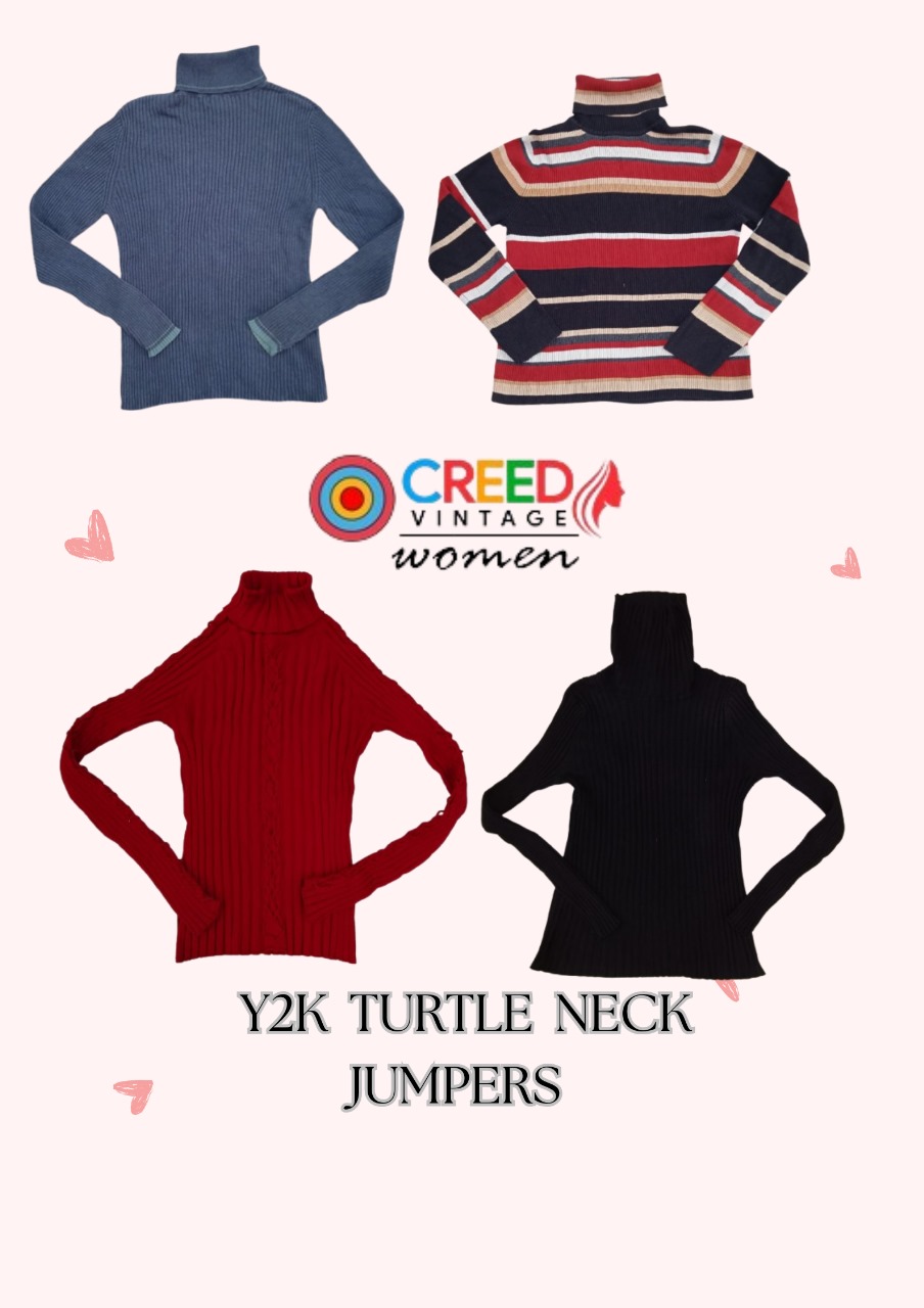 CR2777 Y2K Turtle Neck Jumpers - 8 Pcs