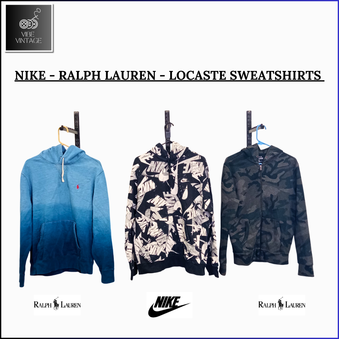 NIKE - RALPH LAUREN - LACOSTE SWEATSHIRTS - 35 PCS