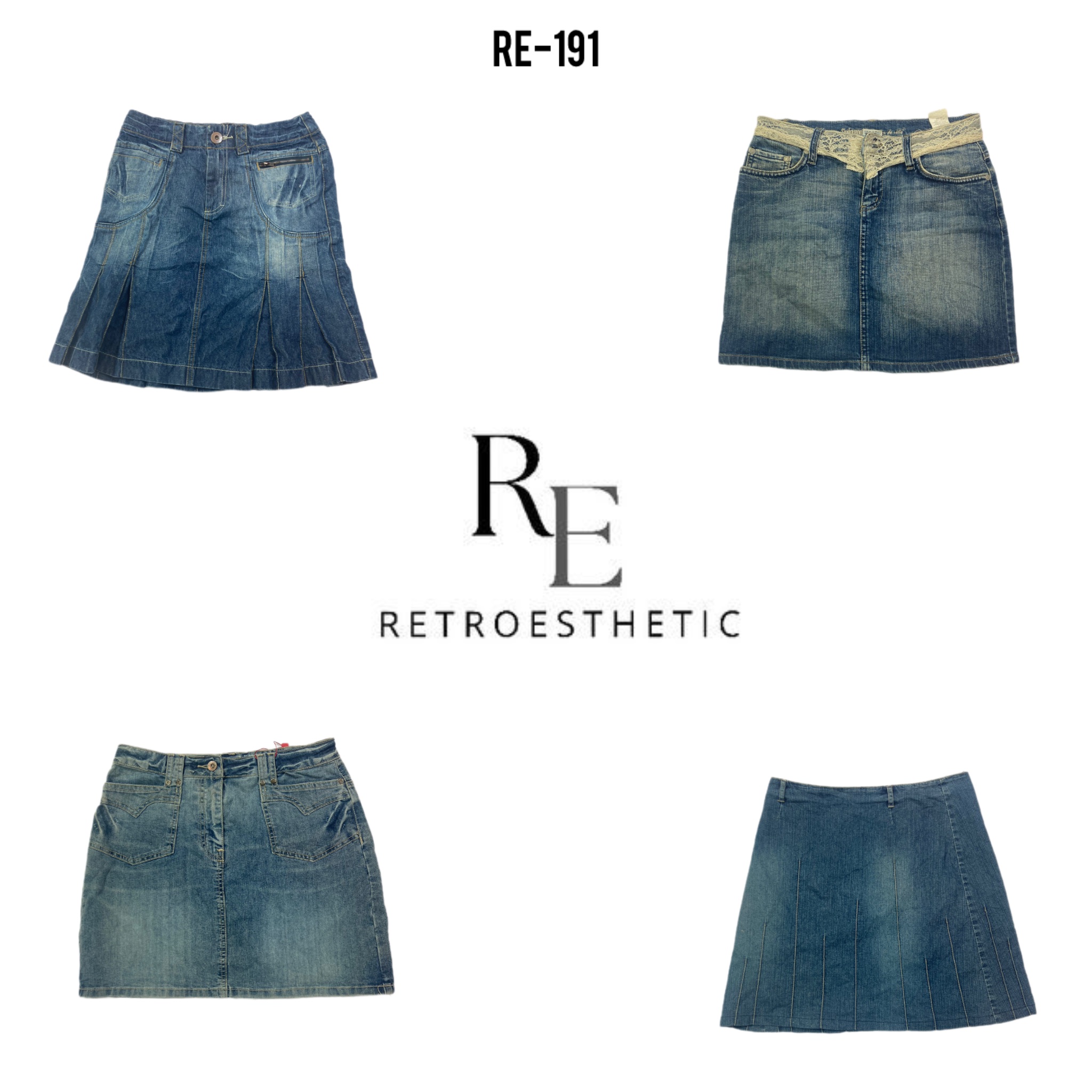 Y2K Midi Denim Skirts (RE-191)