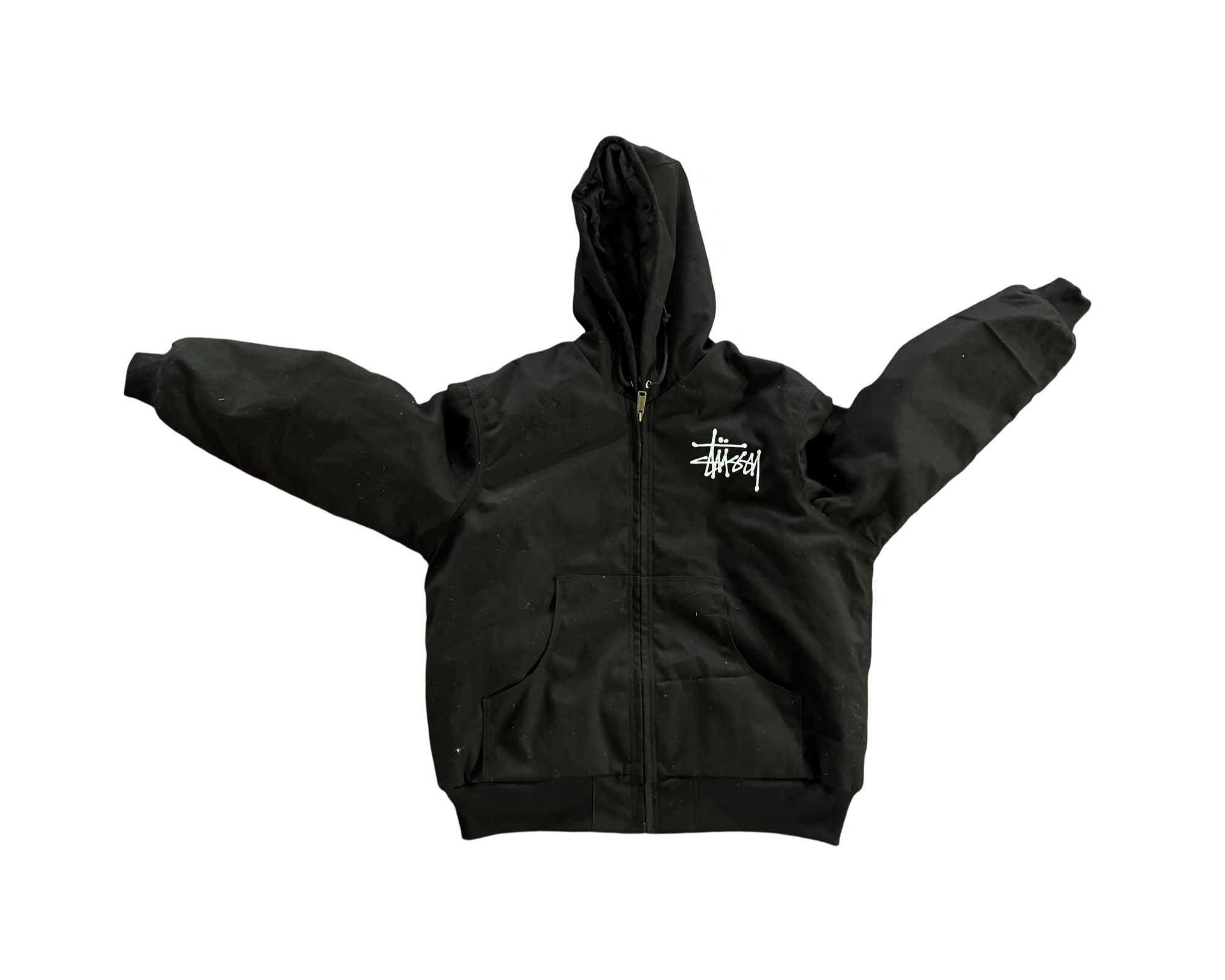 Rework Style Stussy schwarze Arbeitsjacke