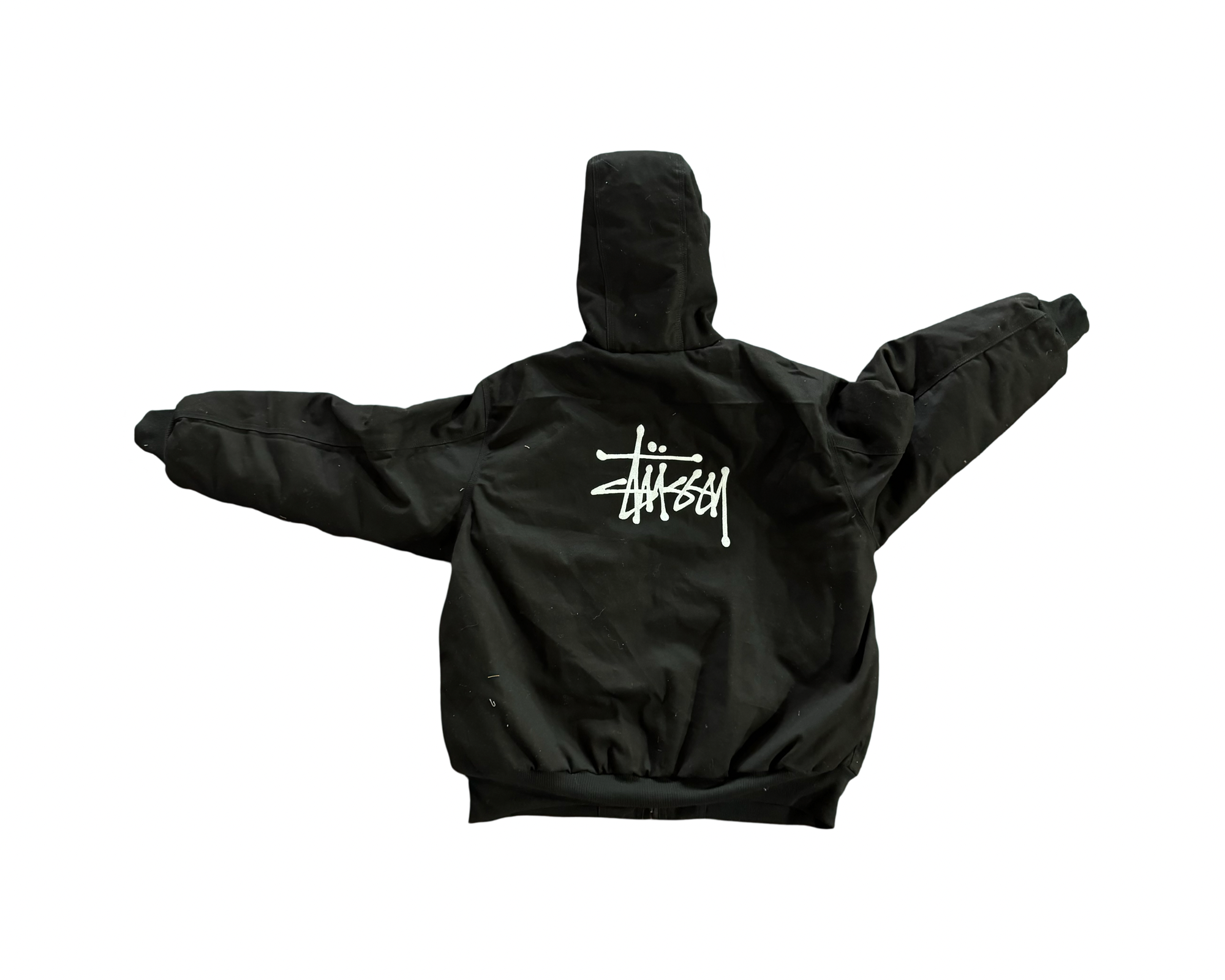 Rework Style Stussy schwarze Arbeitsjacke