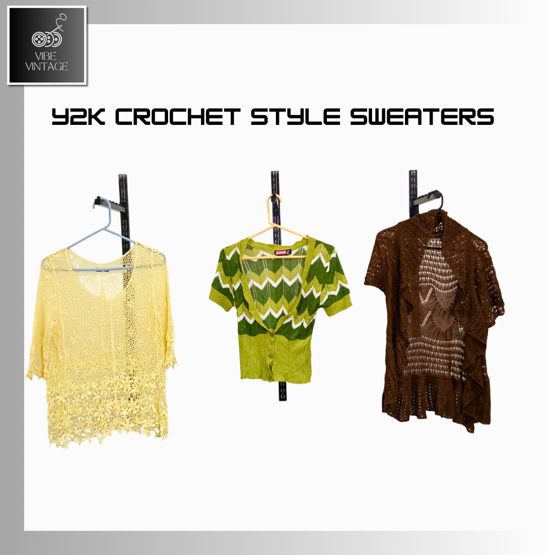 Y2K CROCHET STYLE SWEATERS - 08 PCS