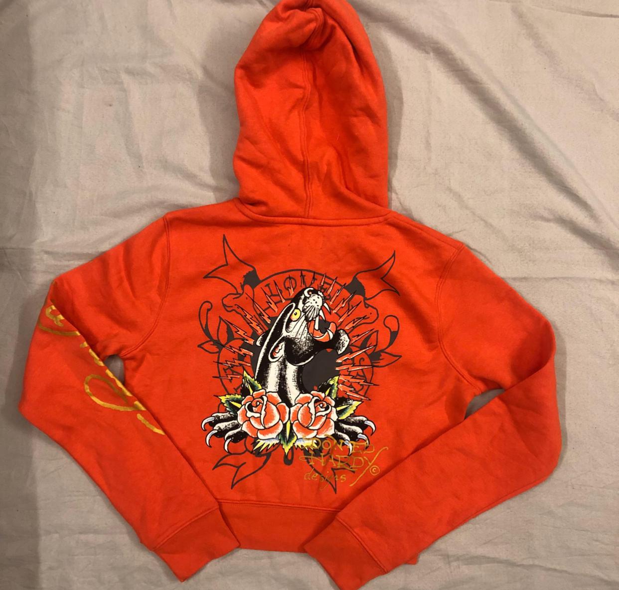 ED Hardy Femmes Sweat à Capuche Zippé Courts - Neuf Invendu / Stock Mort