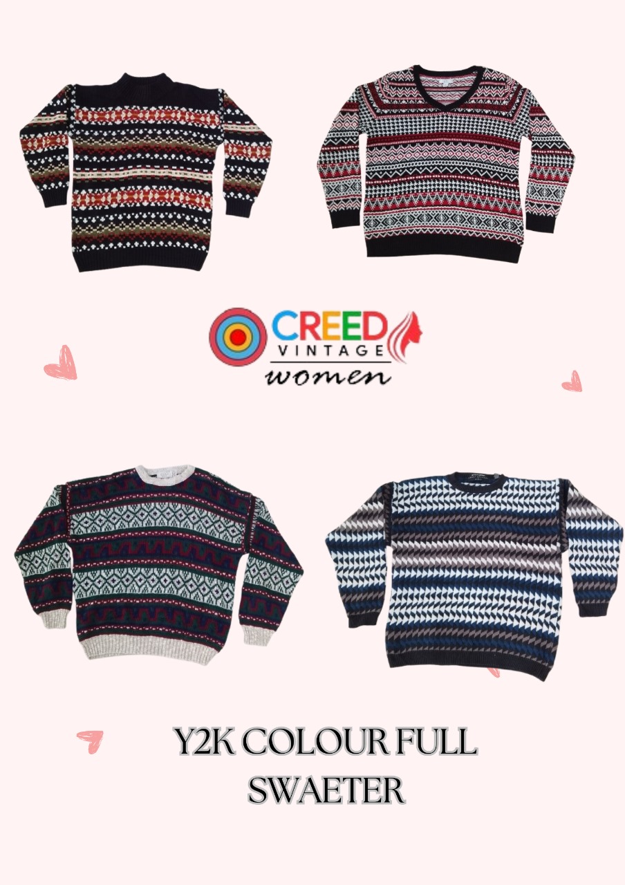 CR2824 Y2K Colourful Sweaters - 15 Pcs