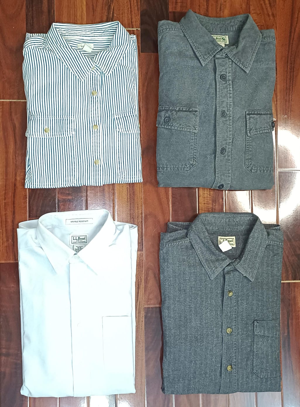 G0099 Vintage L.L.Bean Langärmlige Hemden 17 Stück