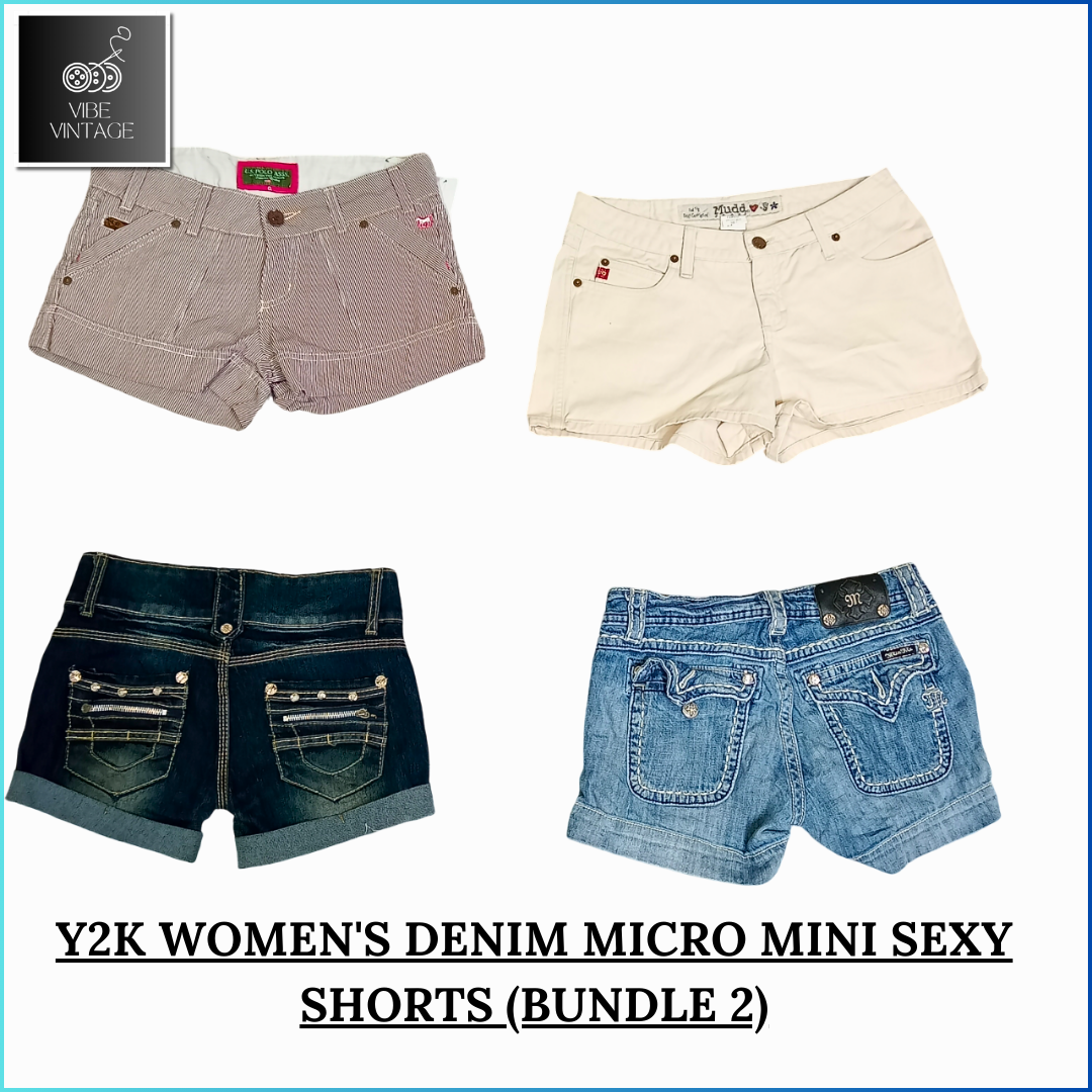 Y2K WOMEN'S DENIM MICRO MINI SEXY SHORTS - 10 PCS (BUNDLE 2)