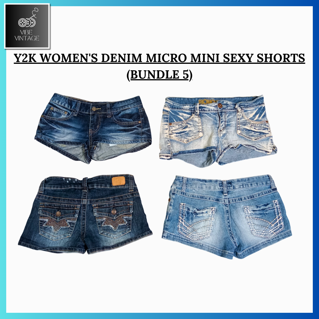 Y2K WOMEN'S DENIM MICRO MINI SEXY SHORTS - 10 PCS (BUNDLE 5)