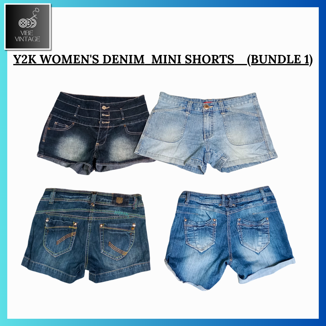 Y2K WOMEN'S DENIM MINI SHORTS - 11 PCS (BUNDLE 1)