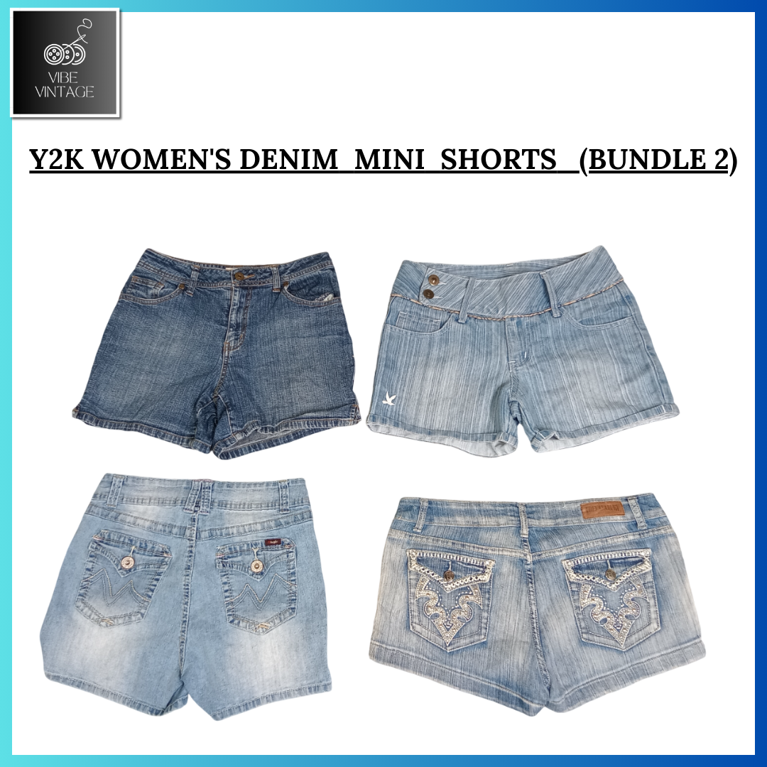 Y2K WOMEN'S DENIM MINI SHORTS - 11 PCS (BUNDLE 2)