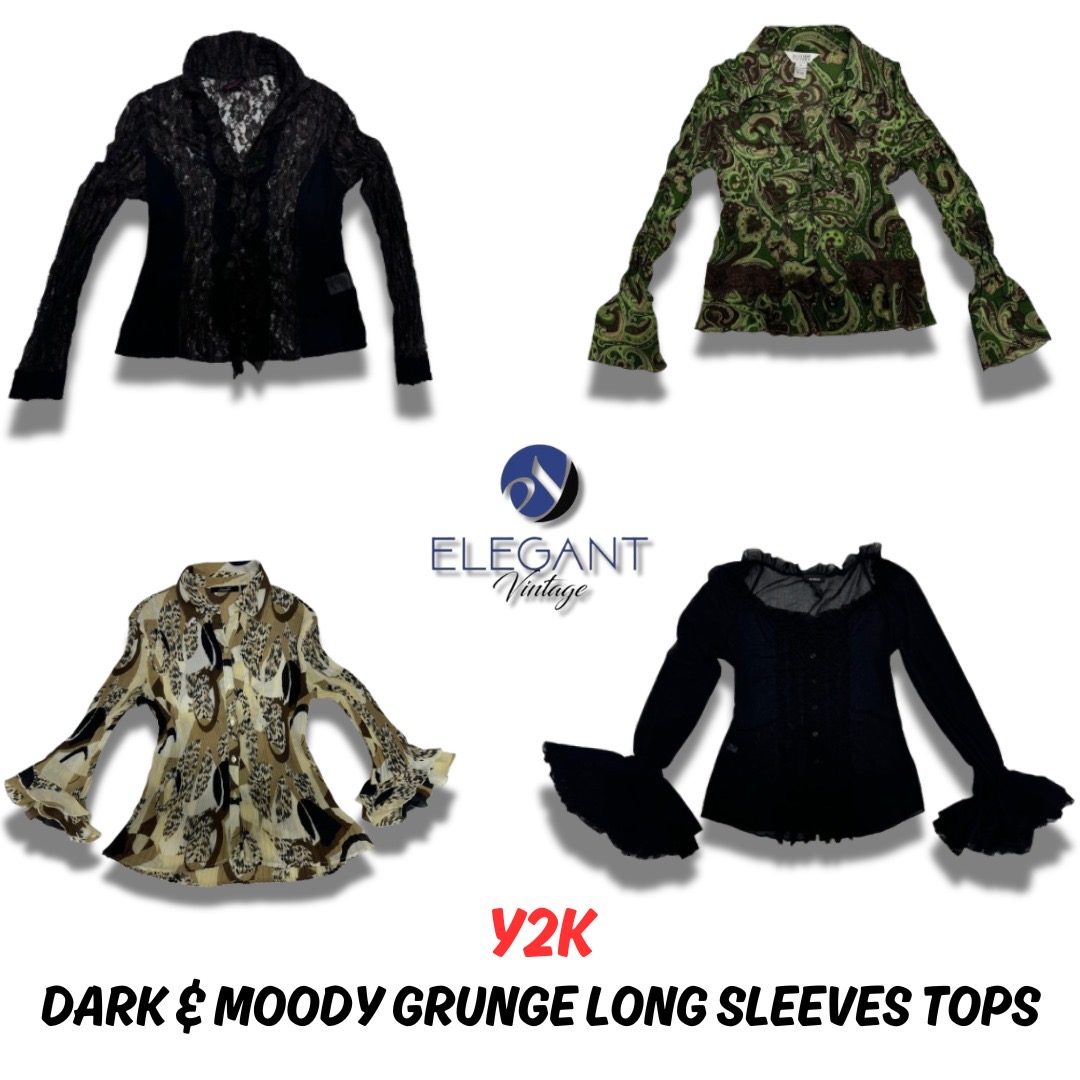 Y2K Sombre et Melancolique Grunge Haut à Manches Longues - 10 pièces - EV0015