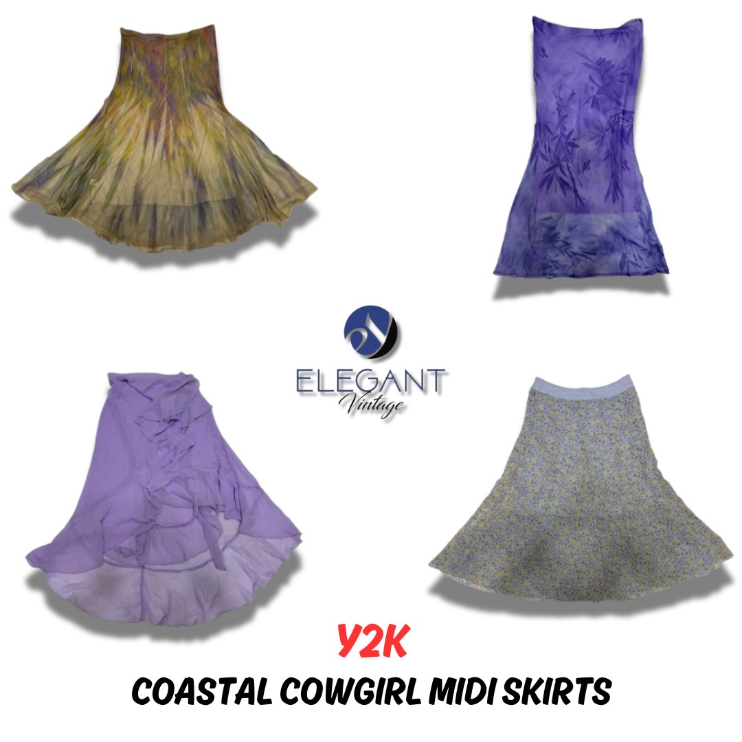 Y2K Coastal Cowgirl Midi Skirts - 09 pieces - EV0016