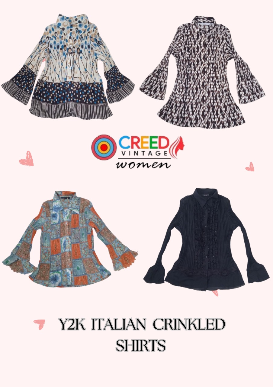 CR2838 Y2K Crinkled Shirts - 10 Pcs