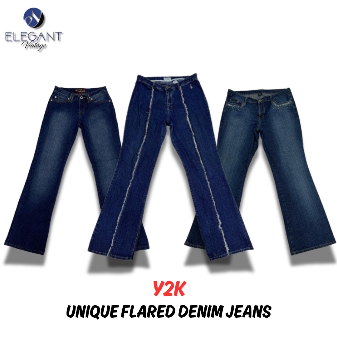 Y2K Einzigartige Ausgestellte Jeans - 09 Stück - EV0035