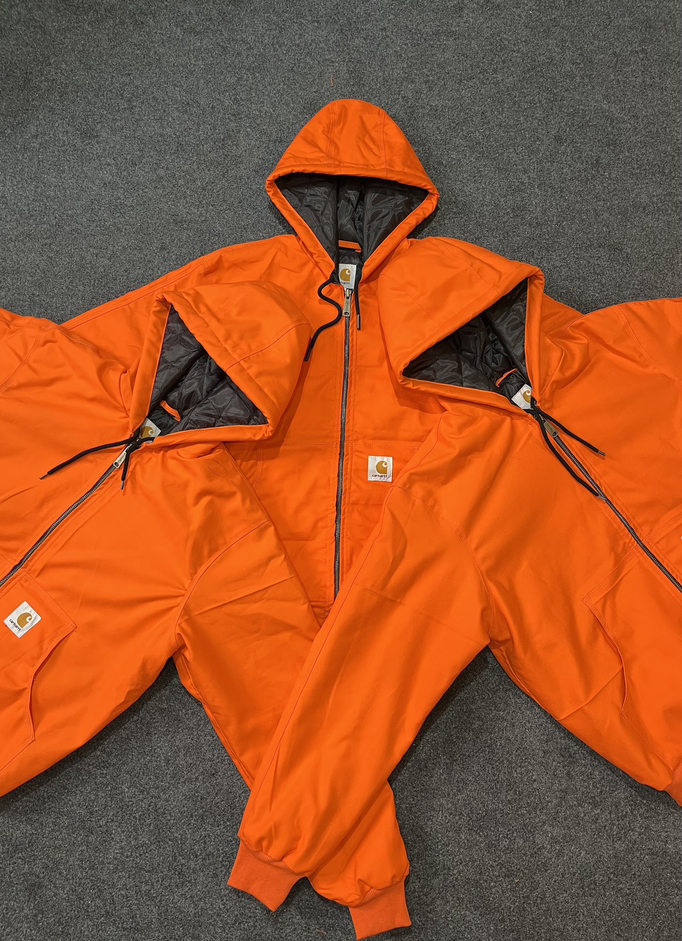 Carhartt rework style orange hooded jacket MOQ-25