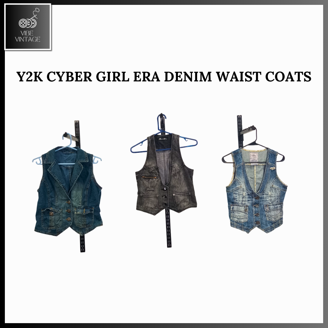 Y2K CYBER GIRL ÄRA DENIM WESTEN - 07 STÜCKE