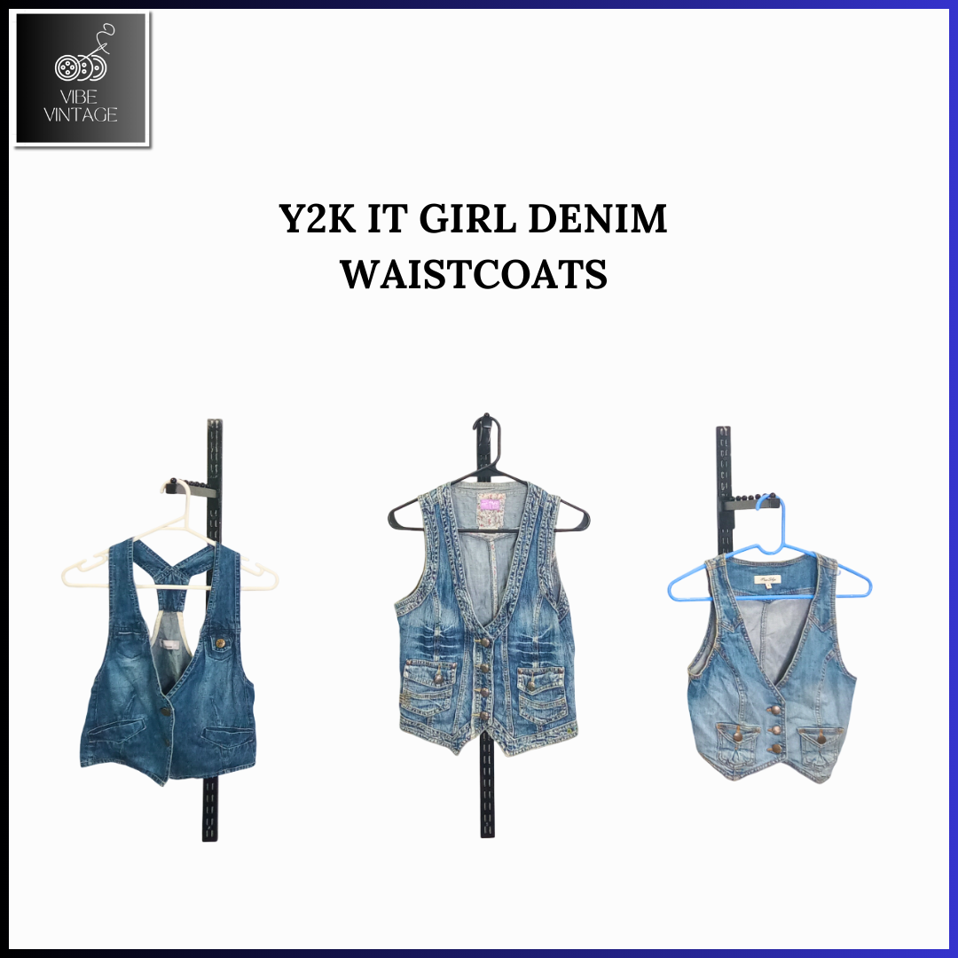 Y2K IT GIRL DENIM WAISTCOATS - 8 PCS