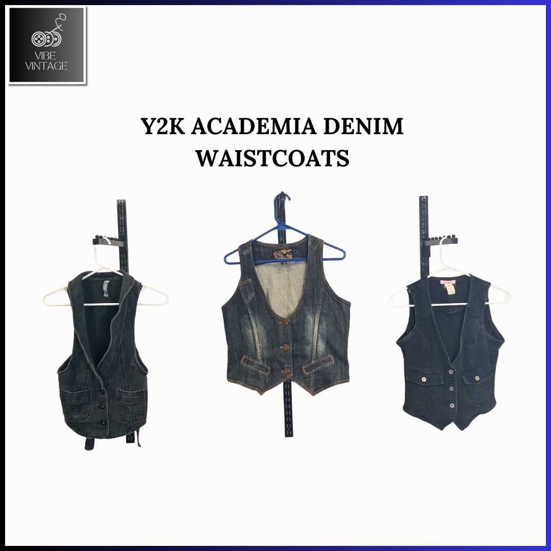 Y2K ACADEMIA DENIM WAISTCOATS - 08  PCS