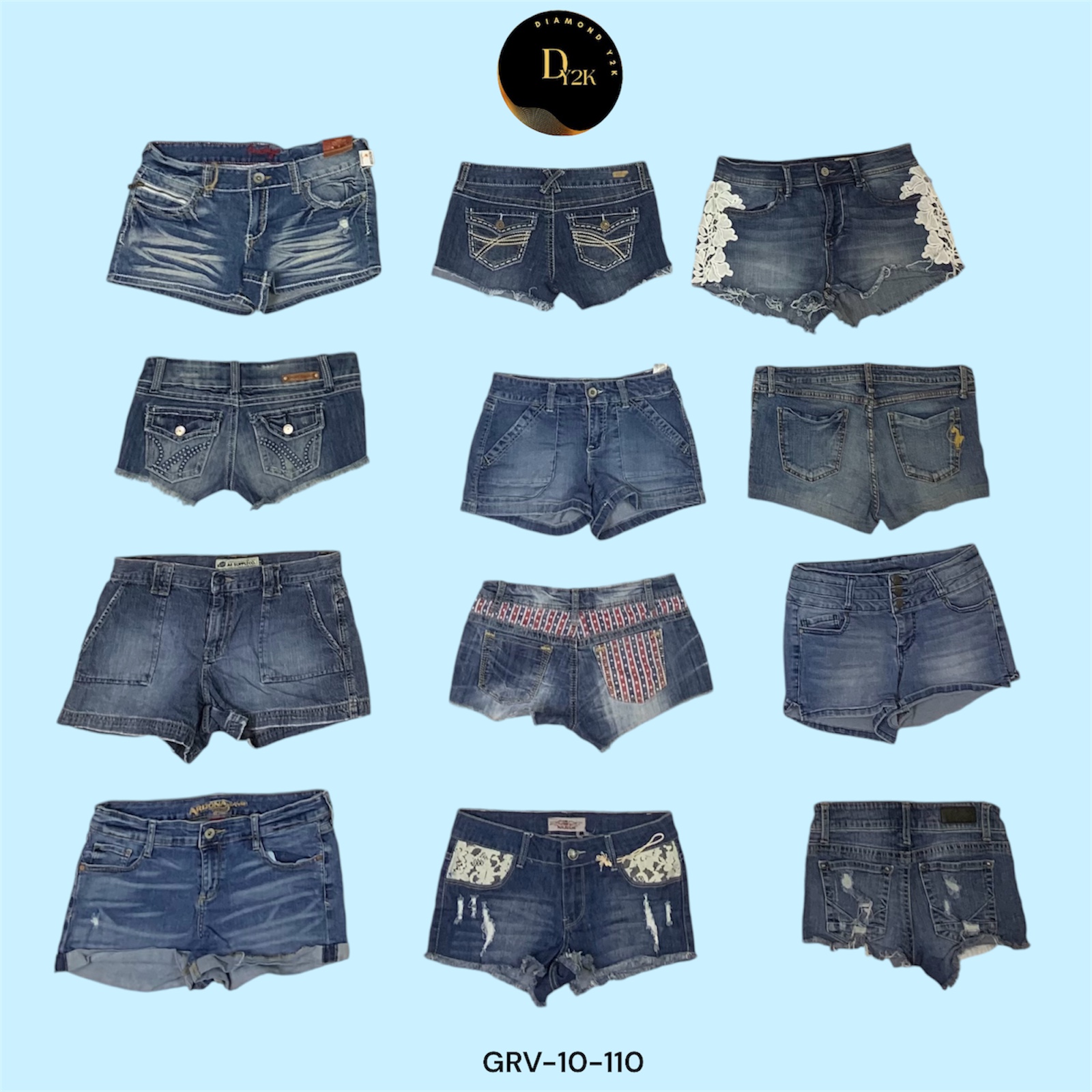 Y2K Denim Mini Shorts 100 pieces