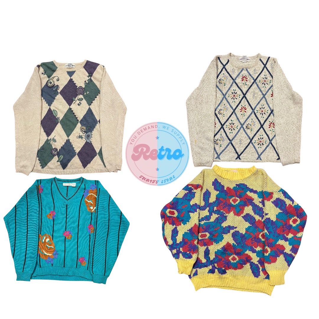 Knitted Florals Y2K Mix: 9 Sweaters