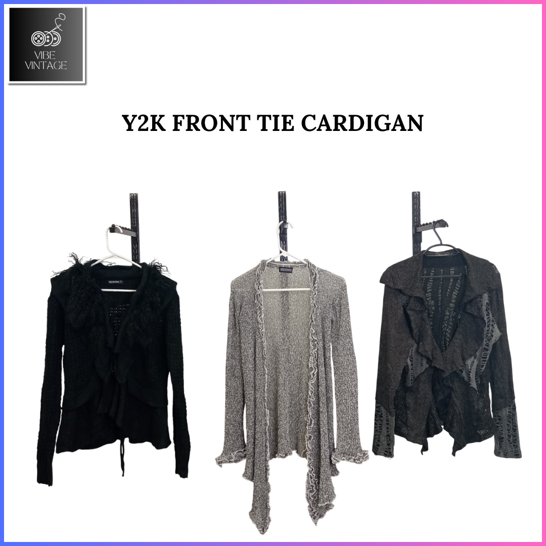 Y2K FRONT TIE CARDIGAN 1 - 09 PCS