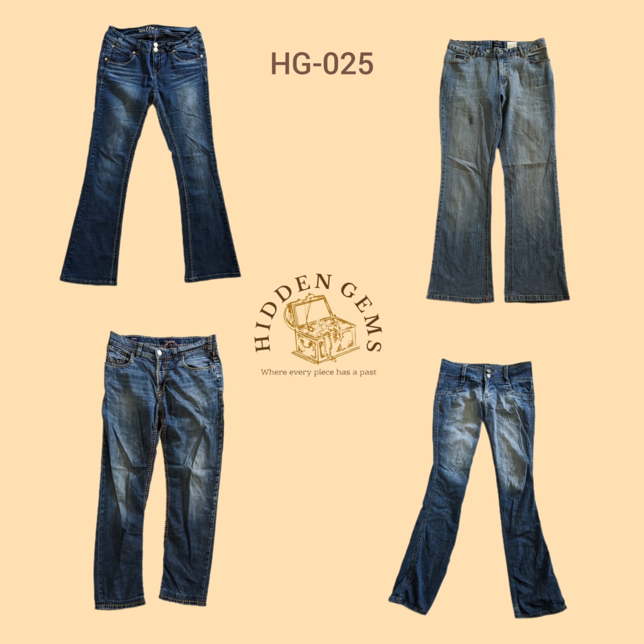 Y2K mixed flared jeans(HG-025)