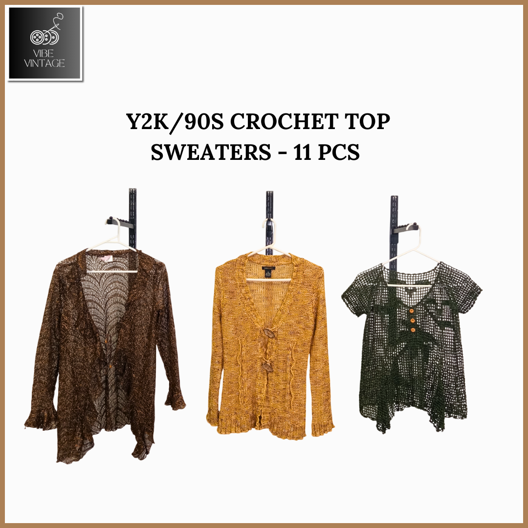 Y2K/90S CROCHET TOP SWEATERS - 11 PCS