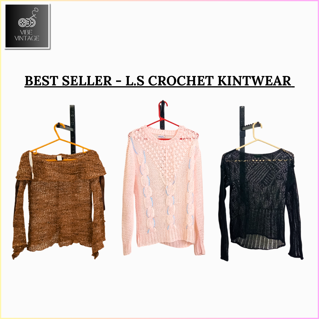 Y2K BEST SELLER - L.S CROCHET KNITWEAR - 09 PCS