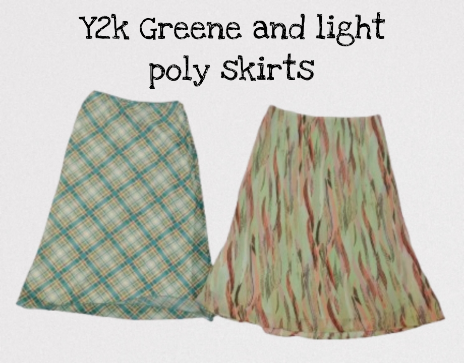 Y2k greene and light poly skirts