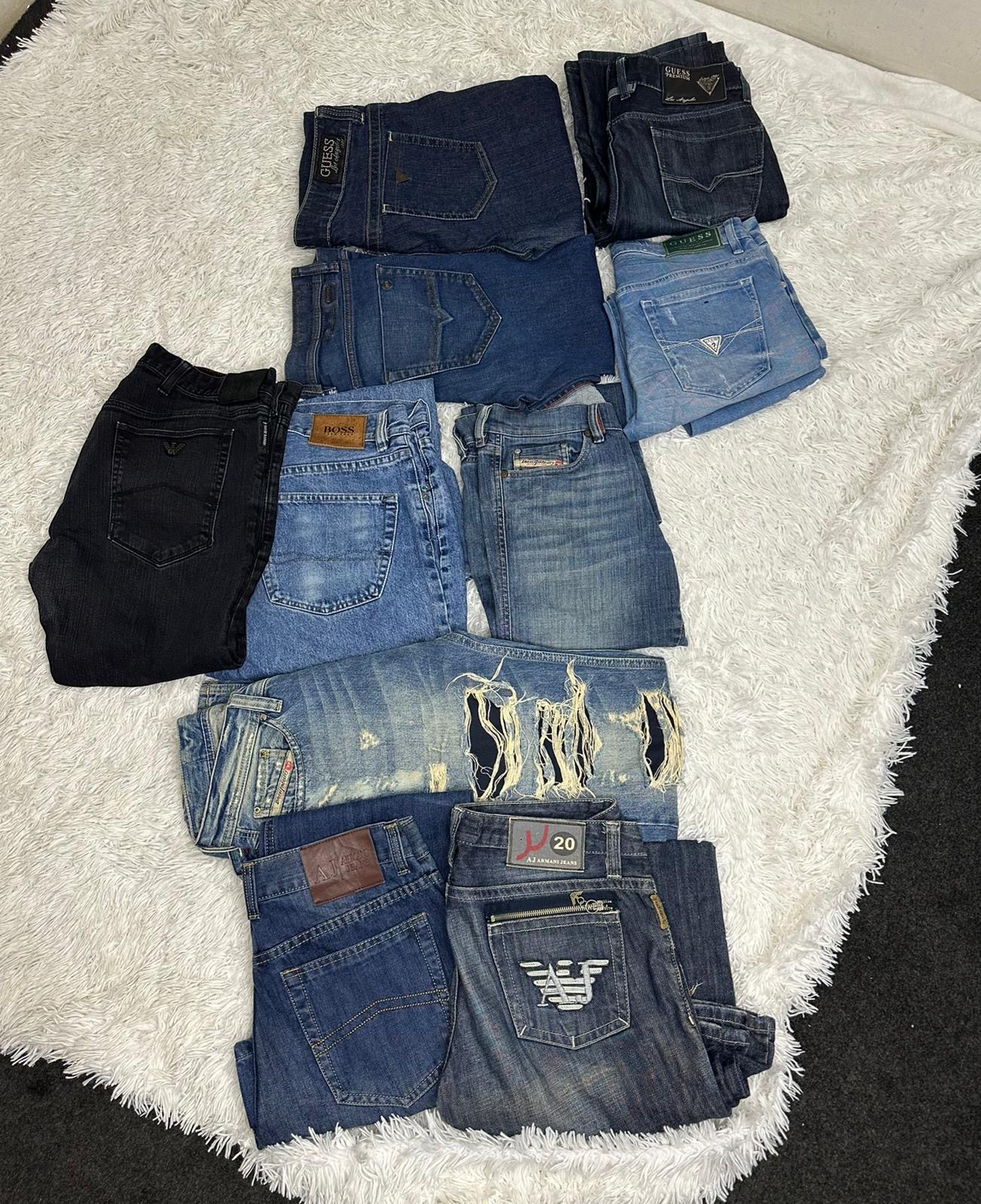 Mix Brand Jeans - Diesel, Guess, Hugo Boss, Armani (10 pièces)