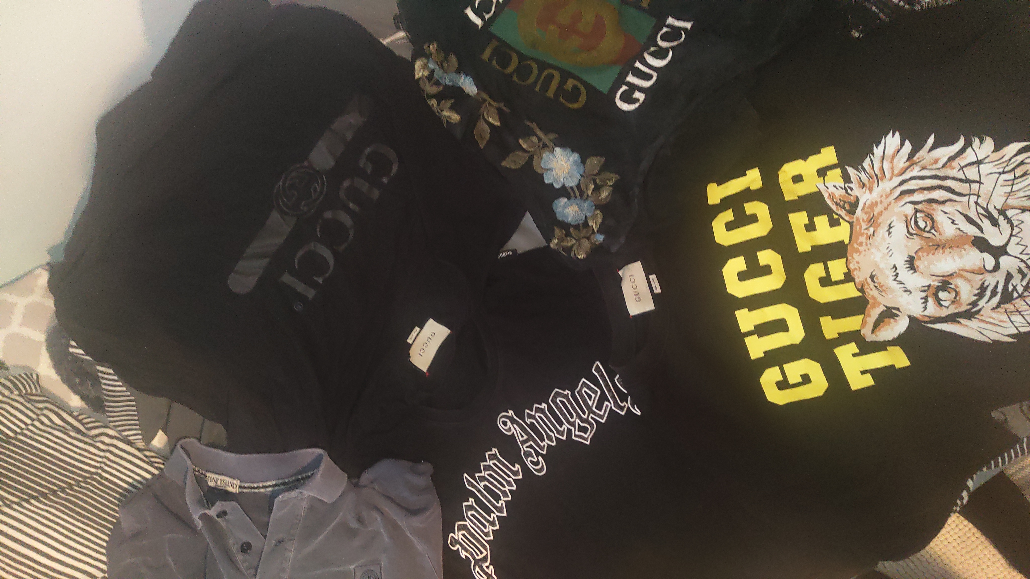 Gucci palm angels stone island pretty green and napapijri t shirt bundle