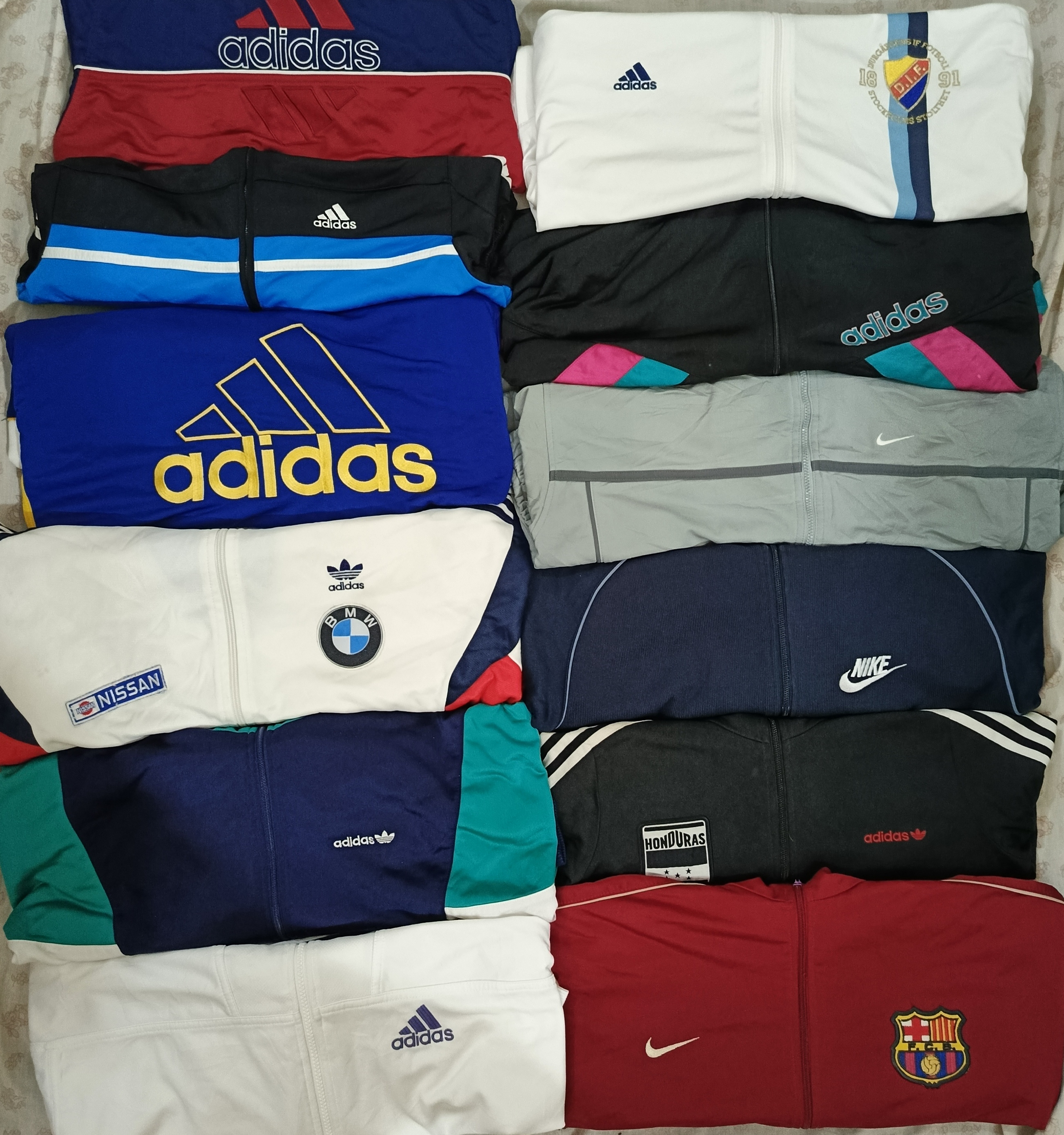 Nike and adidas track jackets