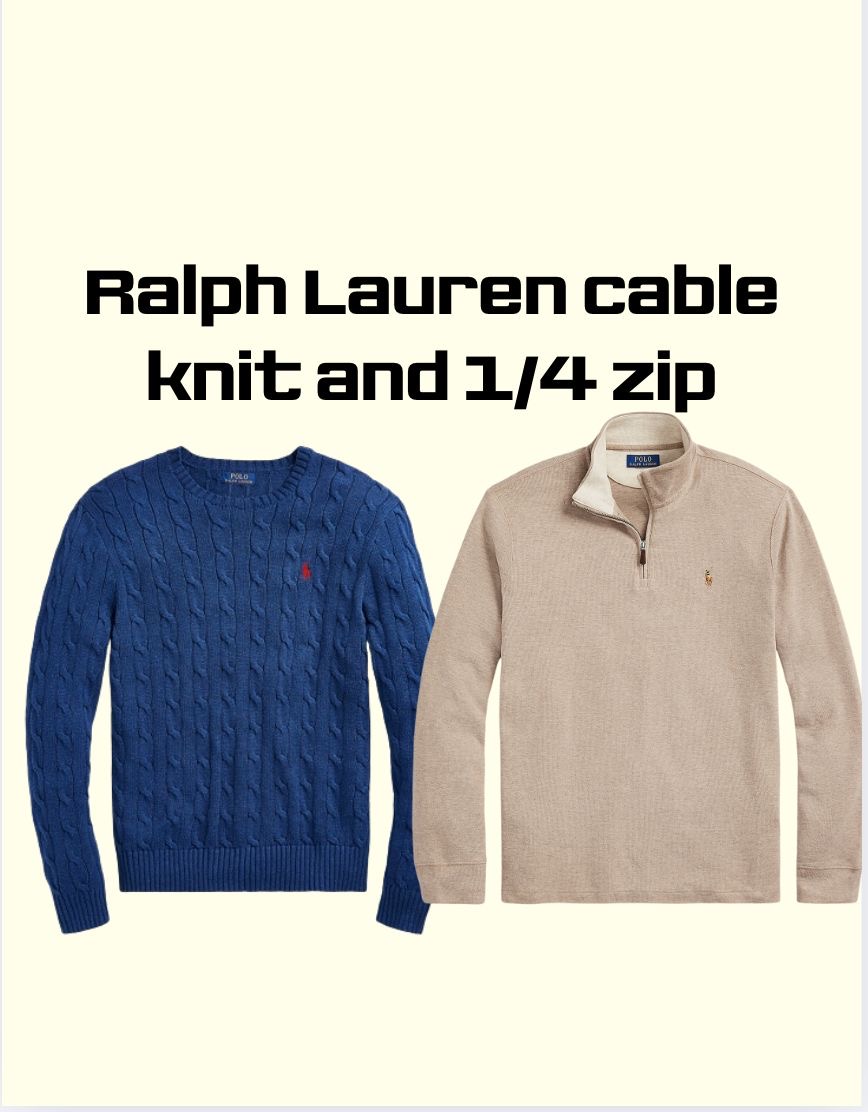 Ralph lauren cable knit and 1/4 zip