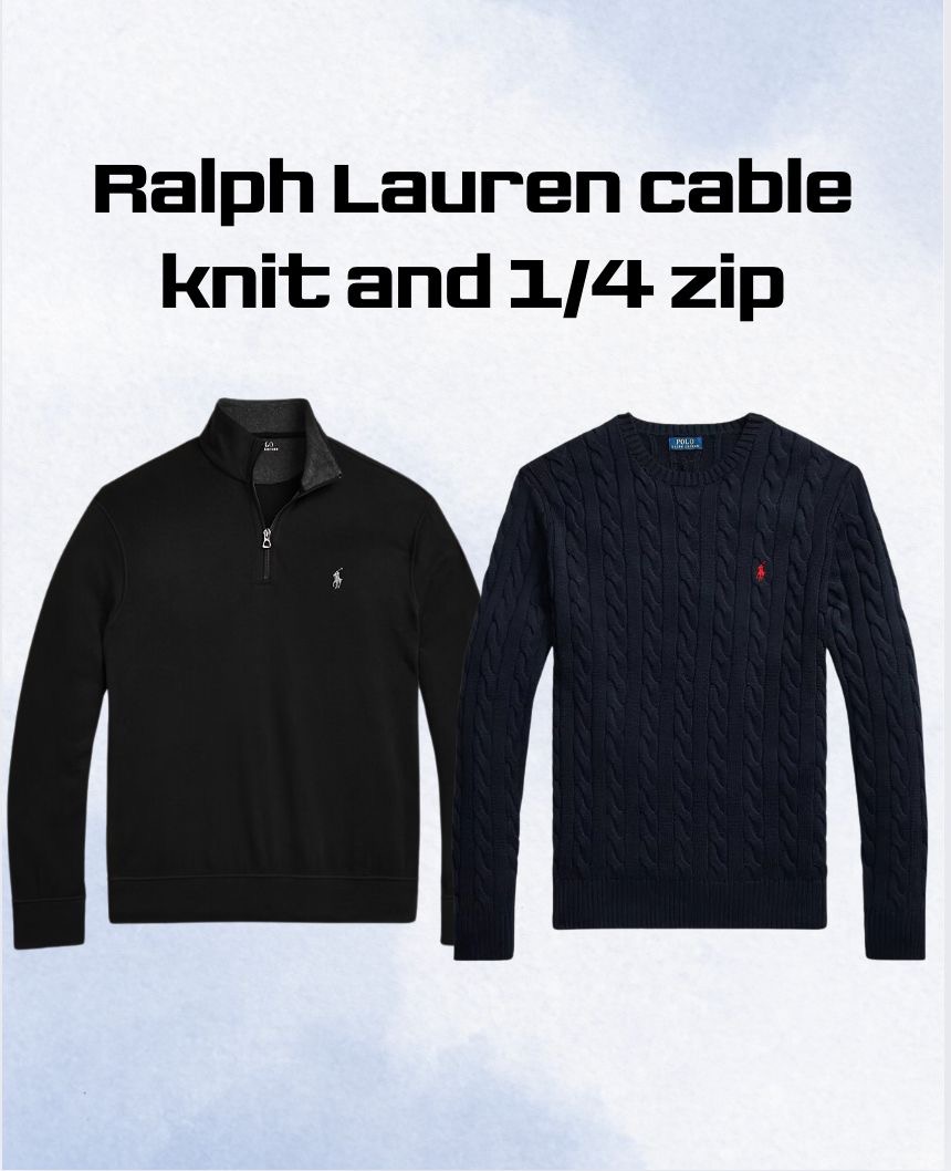 Ralph lauren cable knit and 1/4 zip