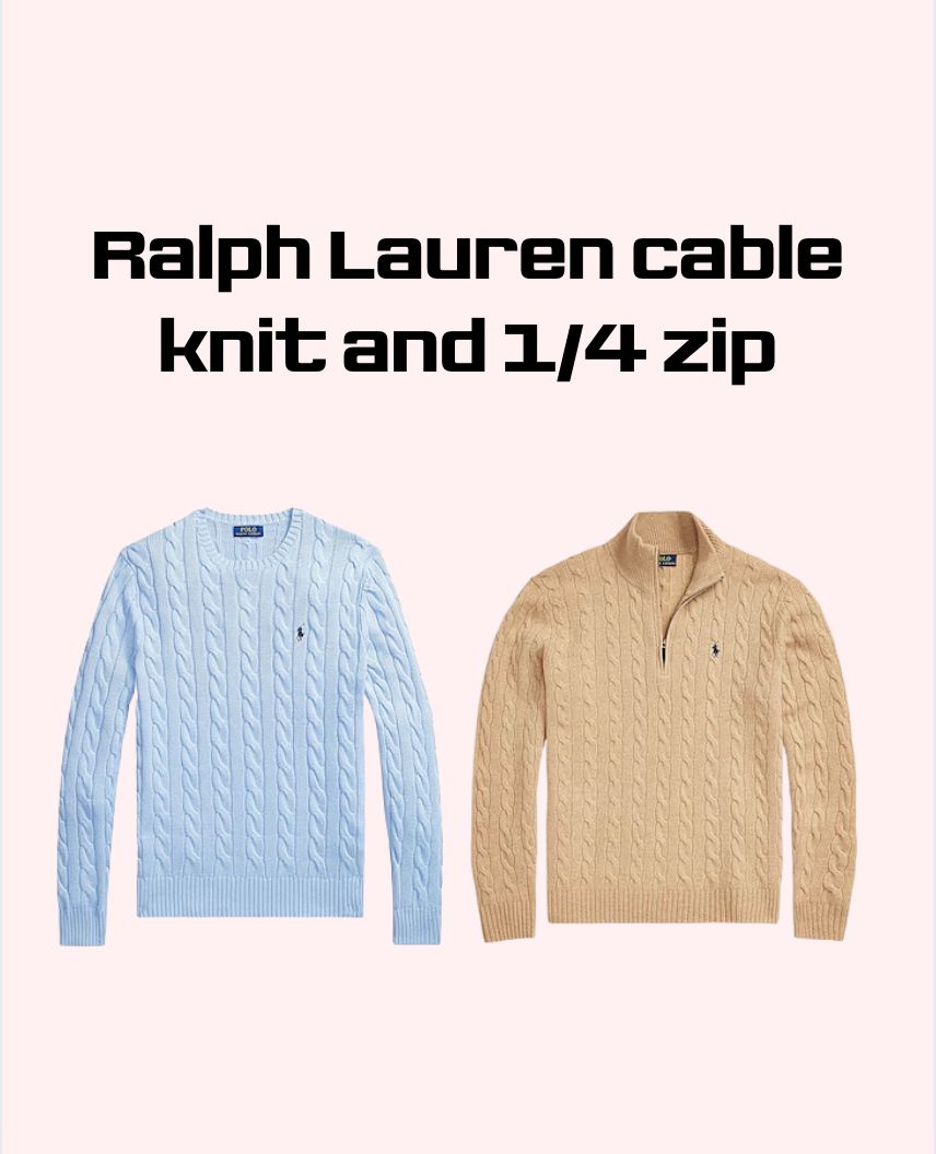 Ralph lauren cable knit and 1/4 zip