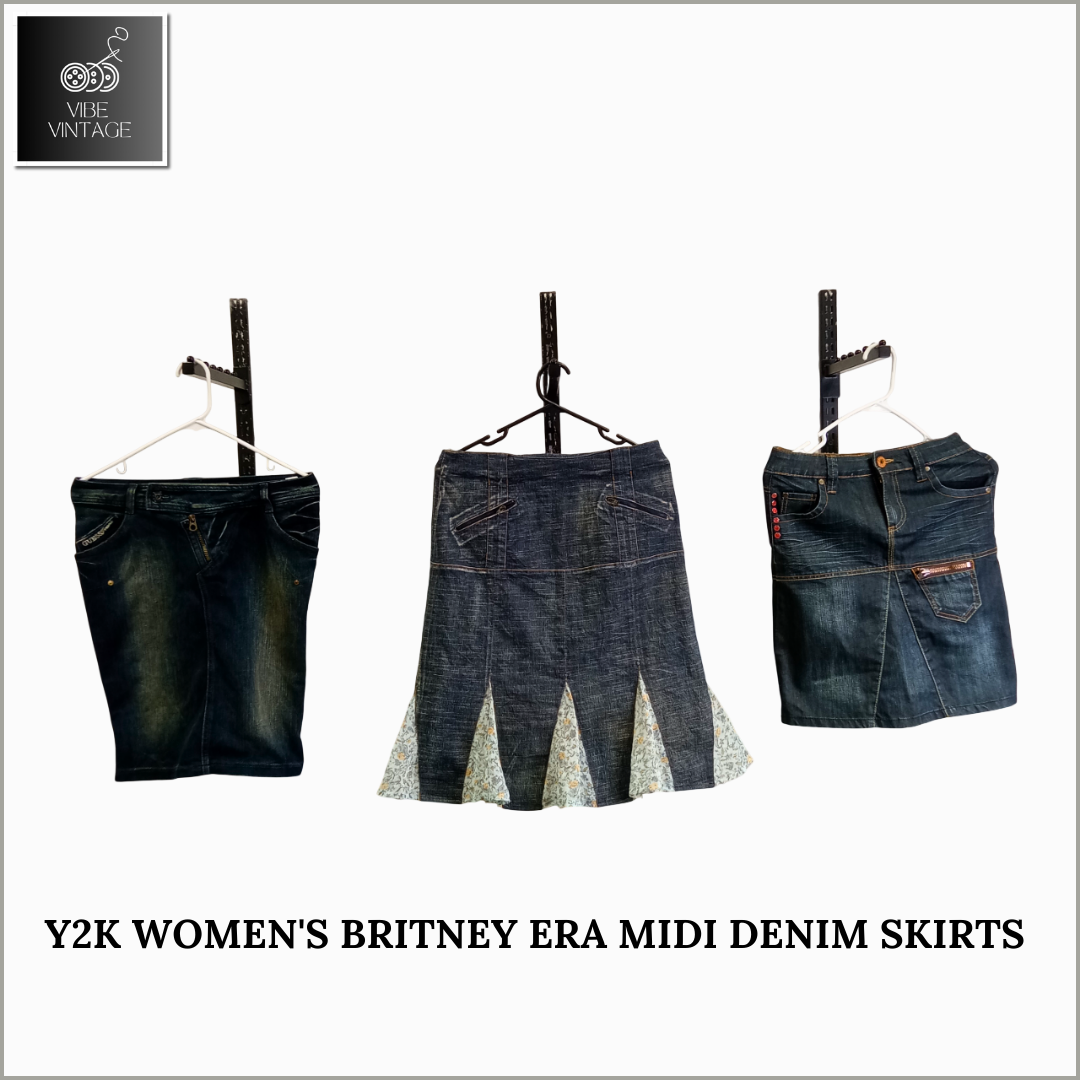 Y2K WOMEN'S BRITNEY ERA MIDI DENIM SKIRTS - 08 PCS