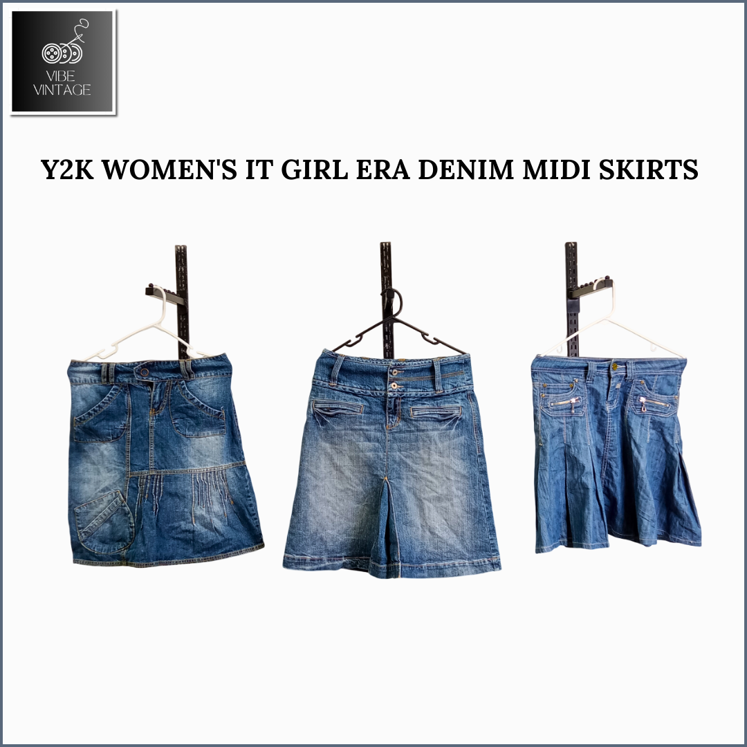 Y2K WOMEN'S IT GIRL ERA DENIM MIDI SKIRTS - 09 PCS