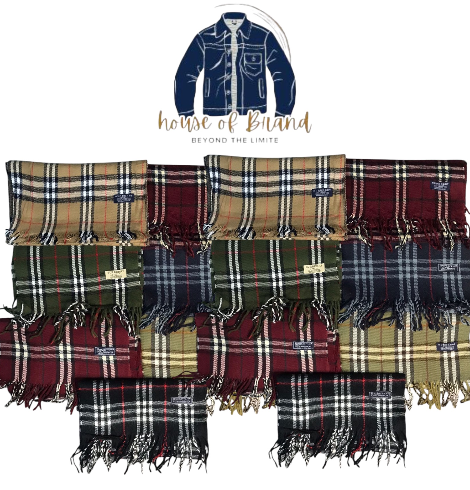 Y2k Burberry scarves buy 100 get 10 free