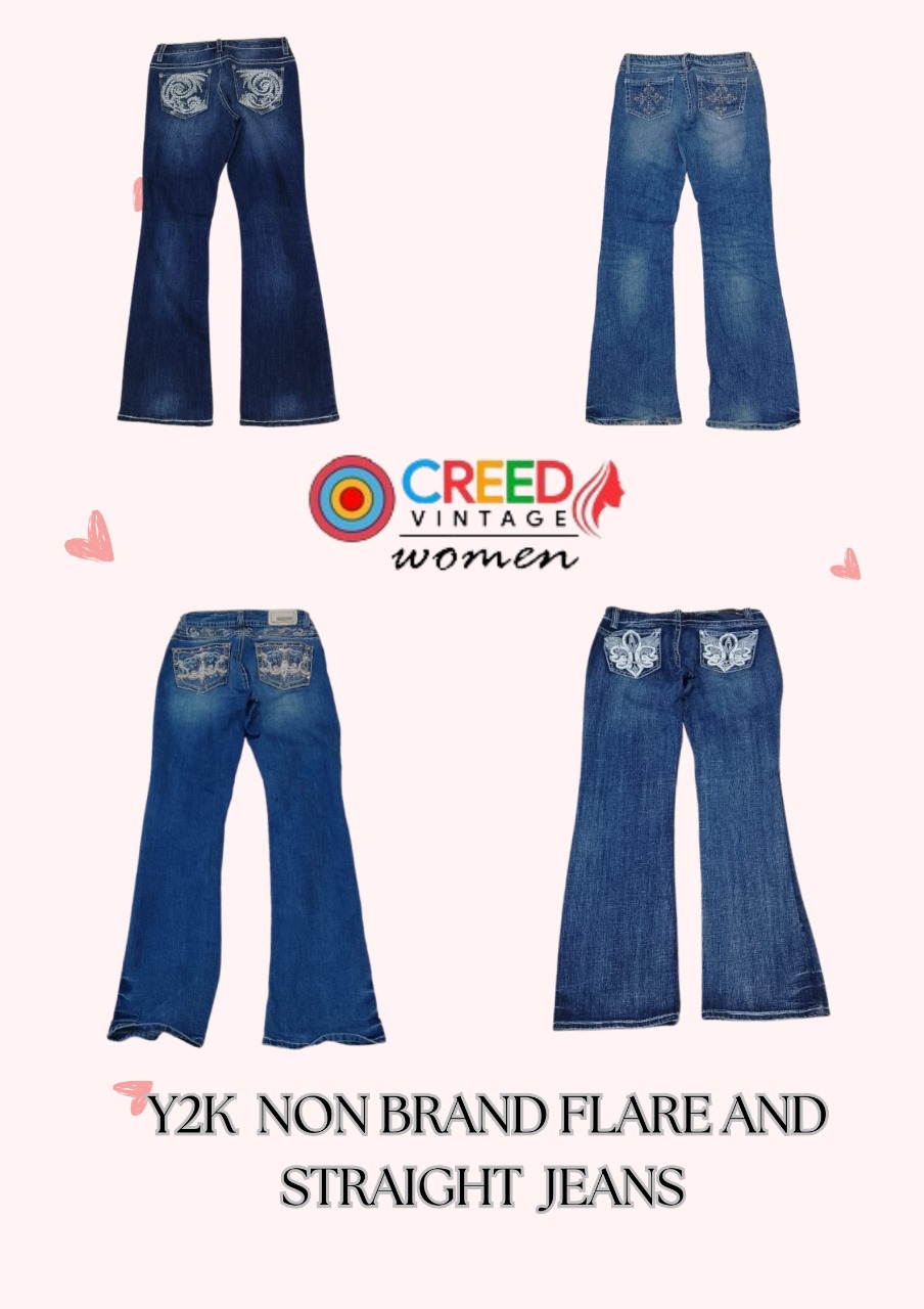 CR2923 Y2K Non Brand Flare and Straight Jeans - 20 Pcs