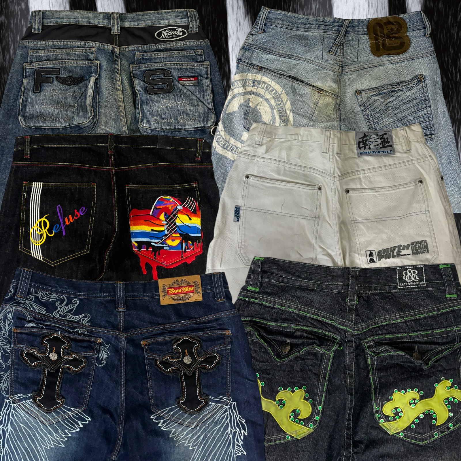 Y2k Hip Hop Baggy Jeans 20 pcs (B57)